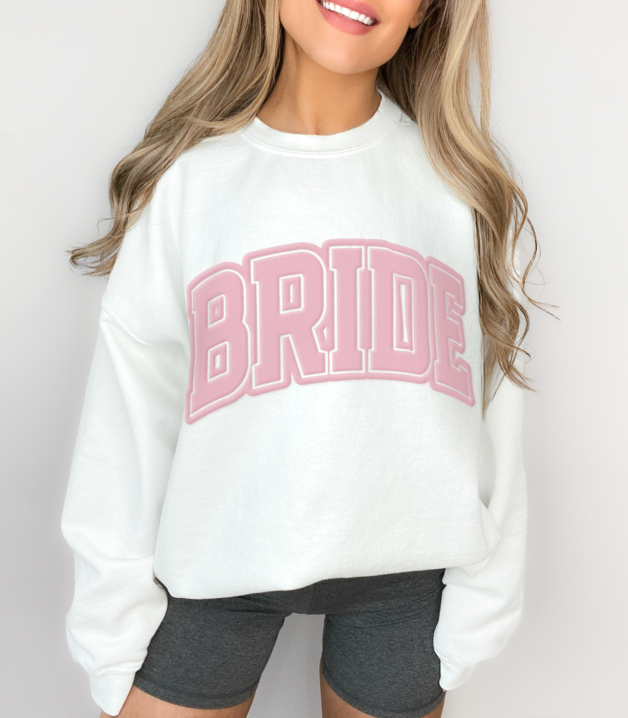 Pink Varsity Bride Sweatshirt | Puff Design