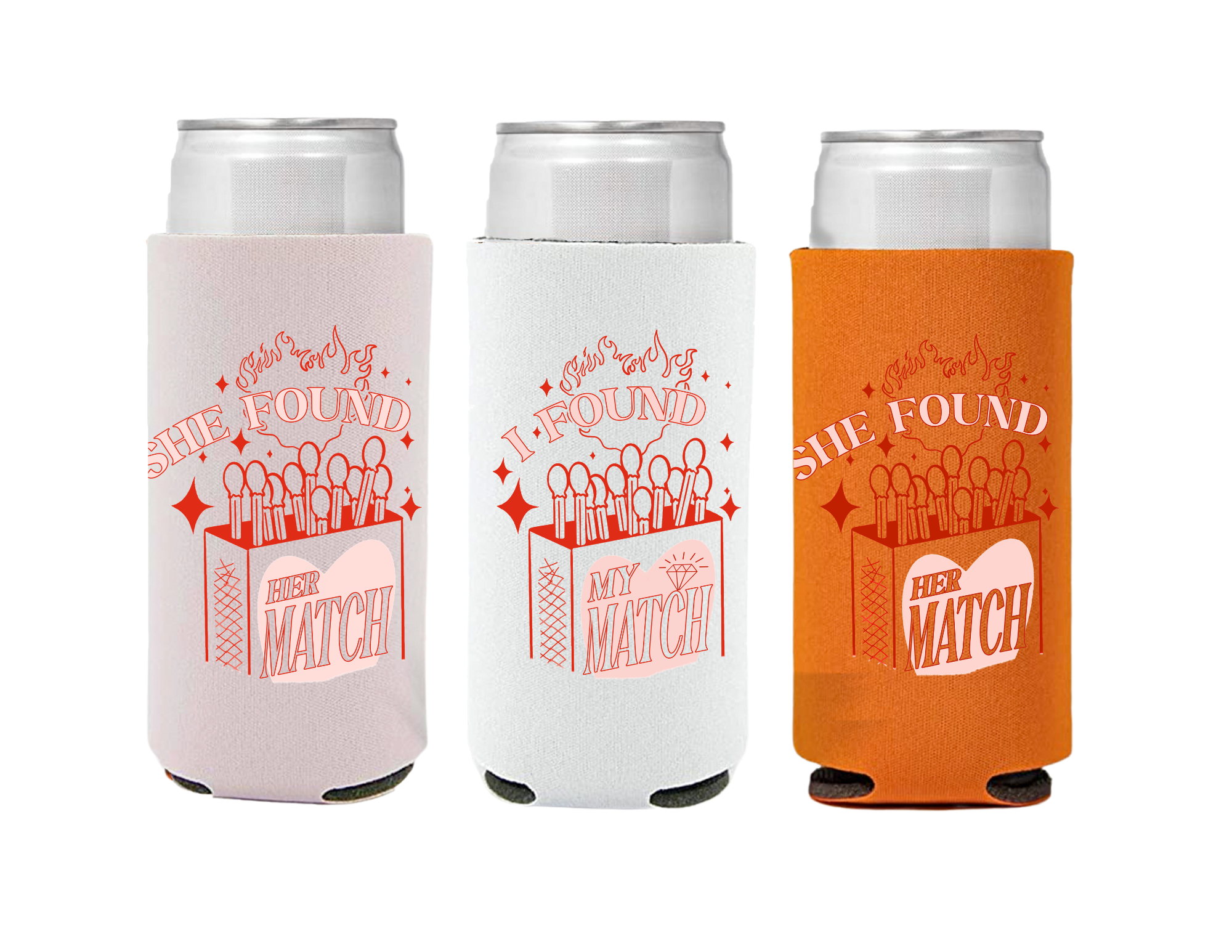 Fiery Match | Slim Can Coolers | Bachelorette Party Favors