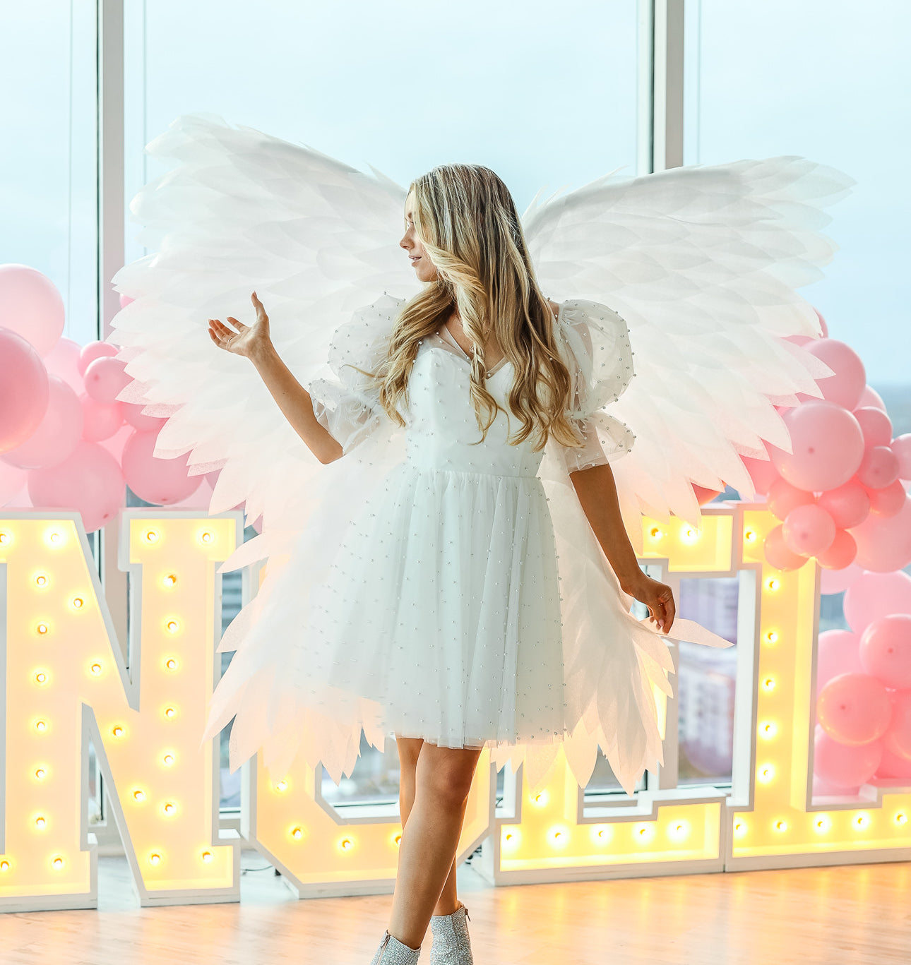 angel themed party dress Non Woven Fabric Angel Costume Props Decorative Fancy Dress Cosplay for Theme Party Halloween Carnival Unisex Men and Women White