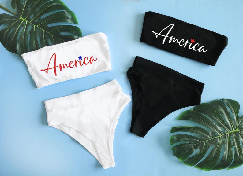 Fourth of july high waisted swimsuit online